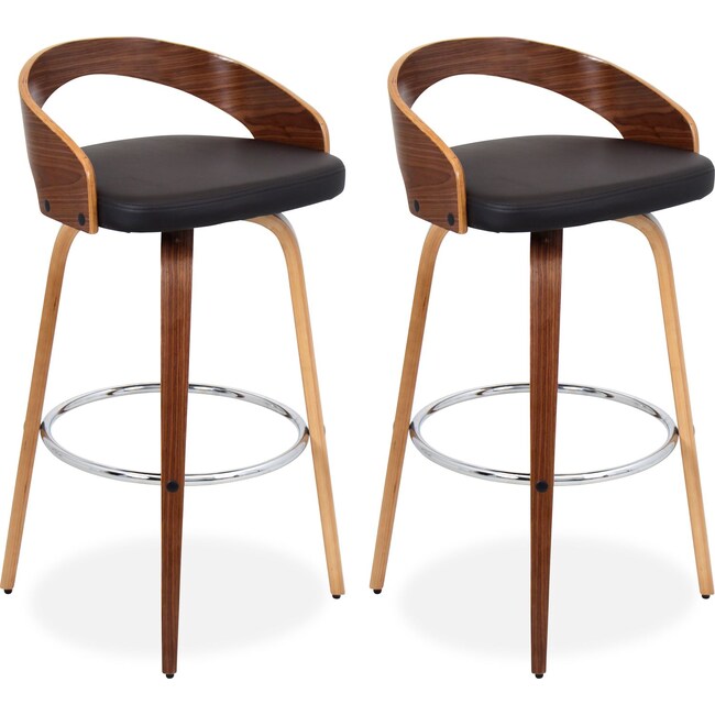 Accent and Occasional Furniture - Cocina Set of 2 Bar Stools - Walnut