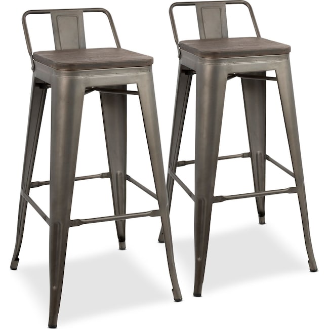 Dining Room Furniture - Dax Set of 2 Low Back Bar Stools