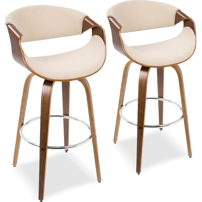 Dining Room Furniture - Leo Set of 2 Swivel Bar Stools