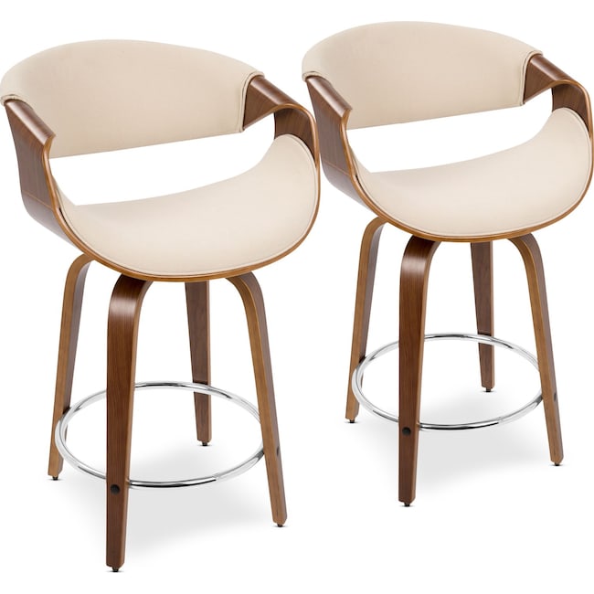 Dining Room Furniture - Leo Set of 2 Swivel Counter-Height Stools