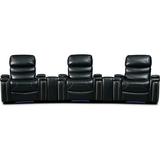 Living Room Furniture - Jackson 5-Piece Triple-Power Reclining Home Theater Sectional