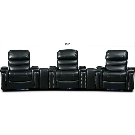 Living Room Furniture - Jackson 5-Piece Triple-Power Reclining Home Theater Sectional