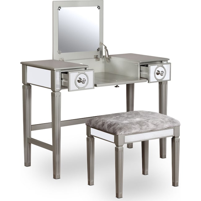 Accent and Occasional Furniture - Lexi Vanity Desk and Stool