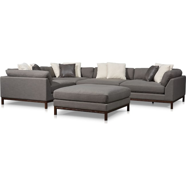 Living Room Furniture - Big Sur 4-Piece Sectional with Ottoman