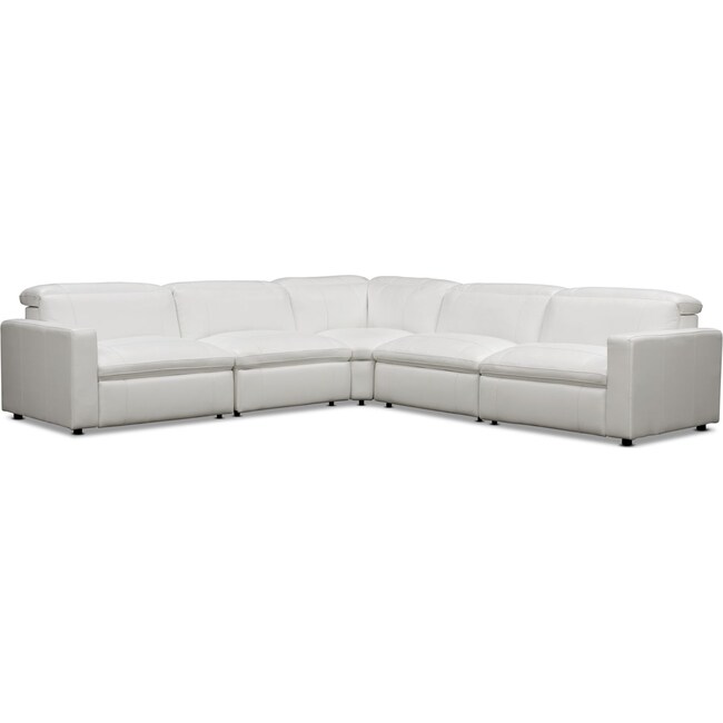 Living Room Furniture - Happy 5-Piece Dual-Power Reclining Sectional with 3 Reclining Seats