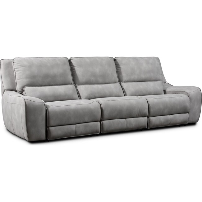 Living Room Furniture - Holden 3-Piece Dual-Power Reclining Sofa - Stone