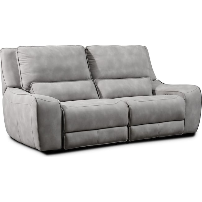 Living Room Furniture - Holden 2-Piece Dual-Power Reclining Sofa - Stone