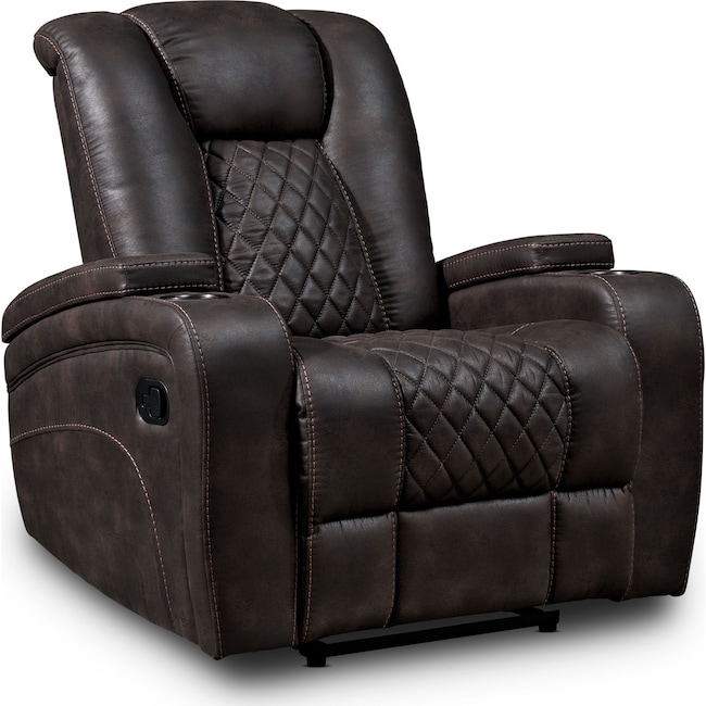 Living Room Furniture - Felix Manual Recliner - Brown