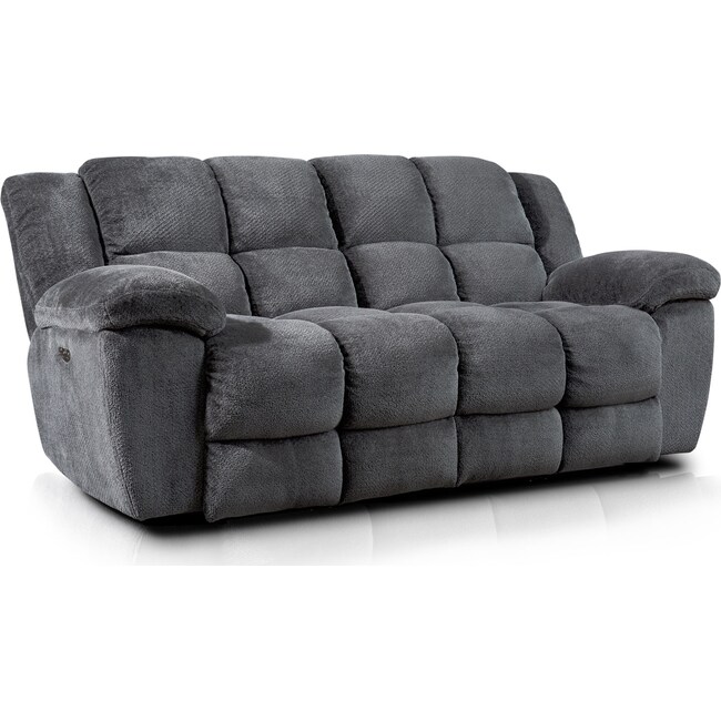 Living Room Furniture - Mellow Dual-Power Reclining Sofa - Gray