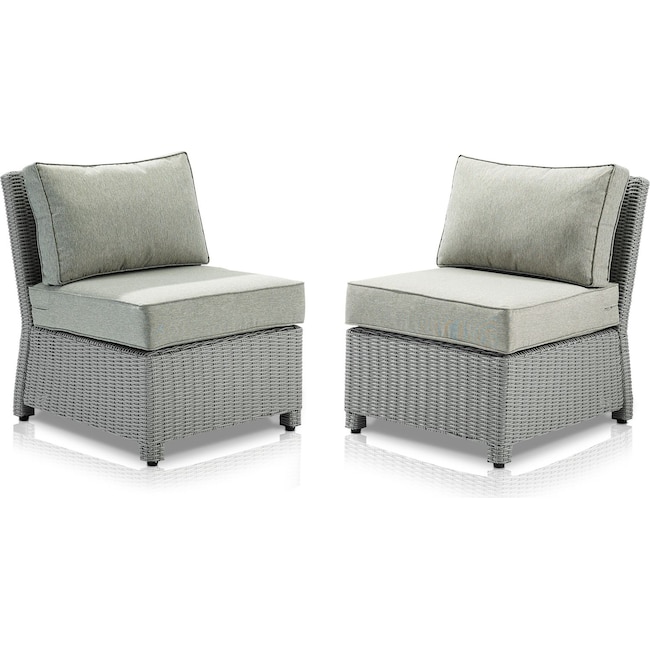Outdoor Furniture - Destin Set of 2 Outdoor Armless Chairs