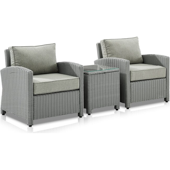 Outdoor Furniture - Destin 2 Outdoor Chairs and End Table Set