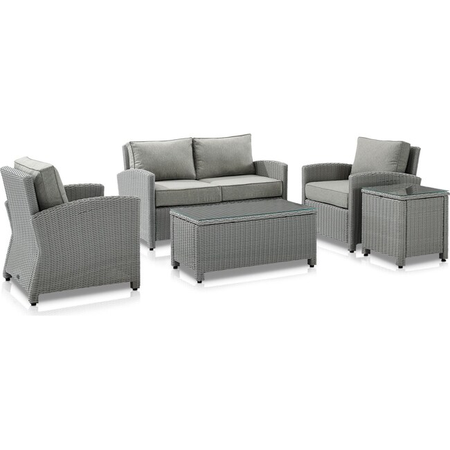 Outdoor Furniture - Destin Outdoor Loveseat, 2 Chairs, Coffee Table and End Table Set