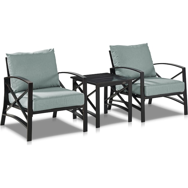 Outdoor Furniture - Clarion Set of 2 Outdoor Chairs and End Table