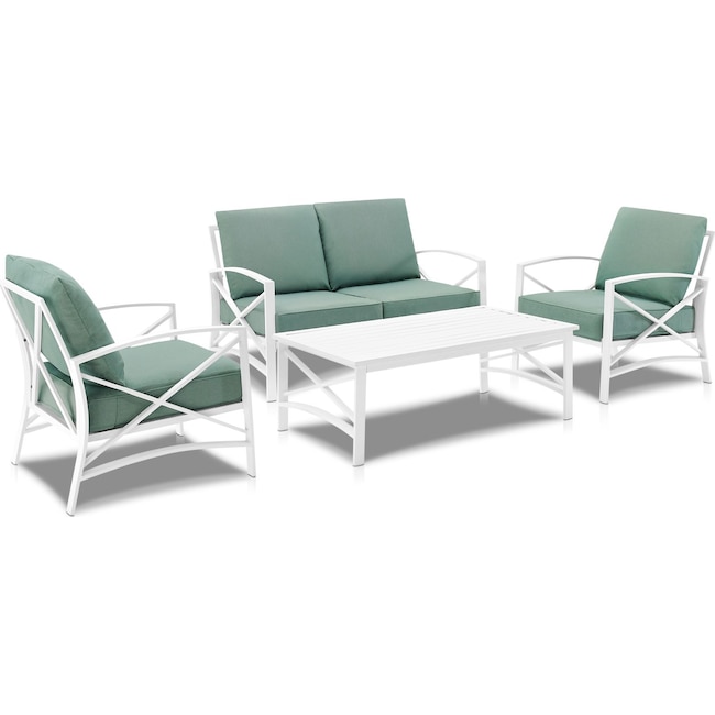 Outdoor Furniture - Clarion Outdoor Loveseat, 2 Chairs, and Coffee Table Set