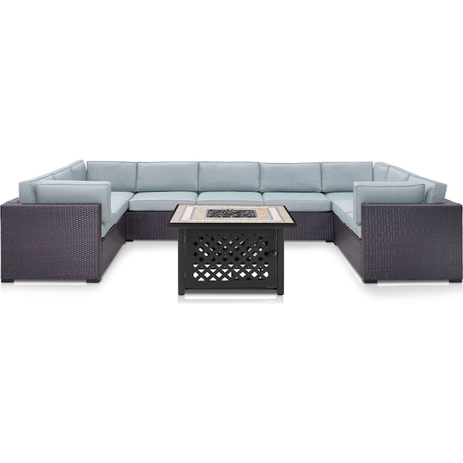 Outdoor Furniture - Isla 5-Piece Outdoor Sectional and Fire Table Set