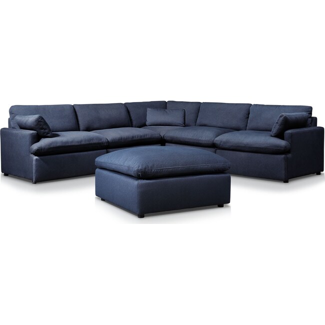 Living Room Furniture - Cozy 5-Piece Sectional with Ottoman