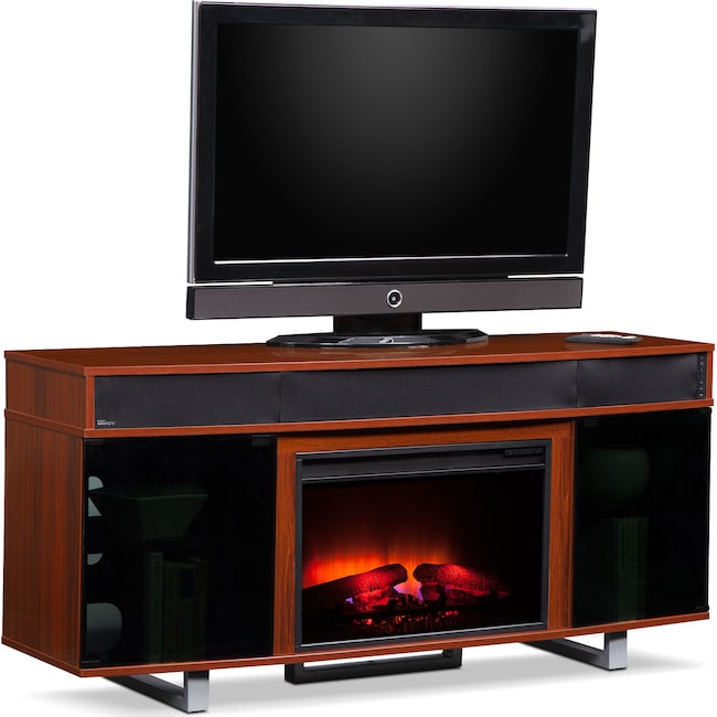 Entertainment Furniture - Pacer Fireplace TV Stand with Sound Bar