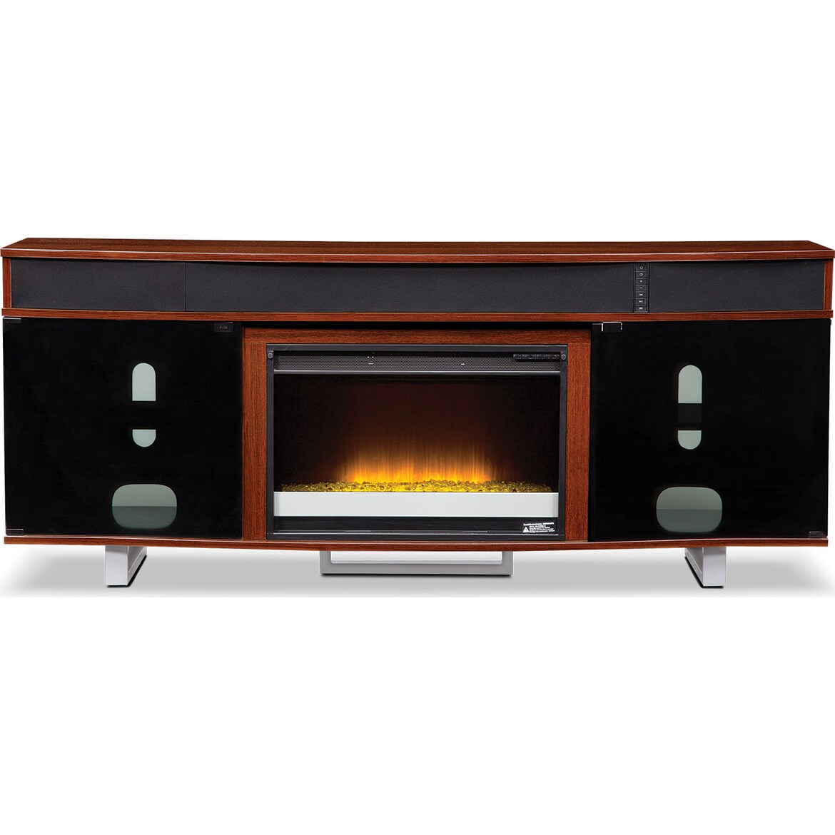 Pacer Fireplace TV Stand with Sound Bar Value City Furniture and