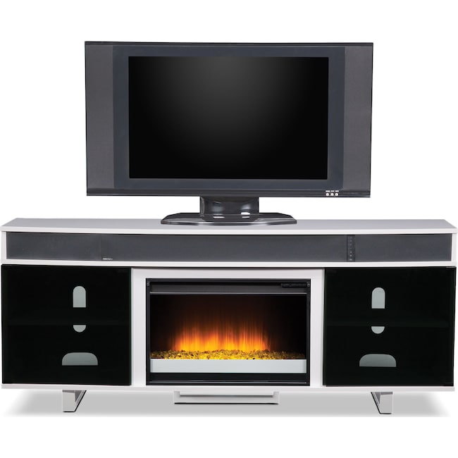 Entertainment Furniture - Pacer Fireplace TV Stand with Sound Bar