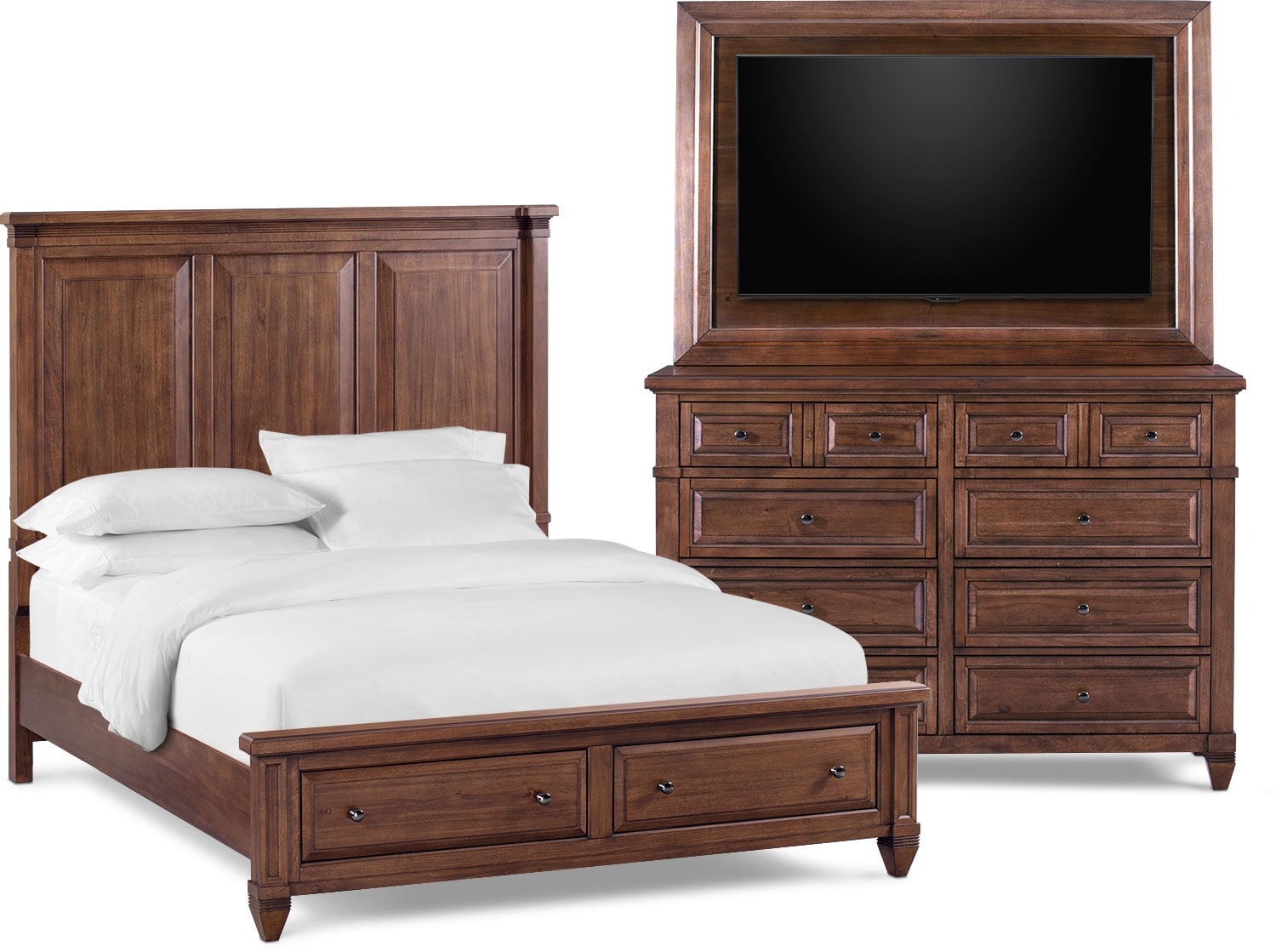 Rosalie 5 Piece Storage Bedroom Set With Dresser And Tv Mount
