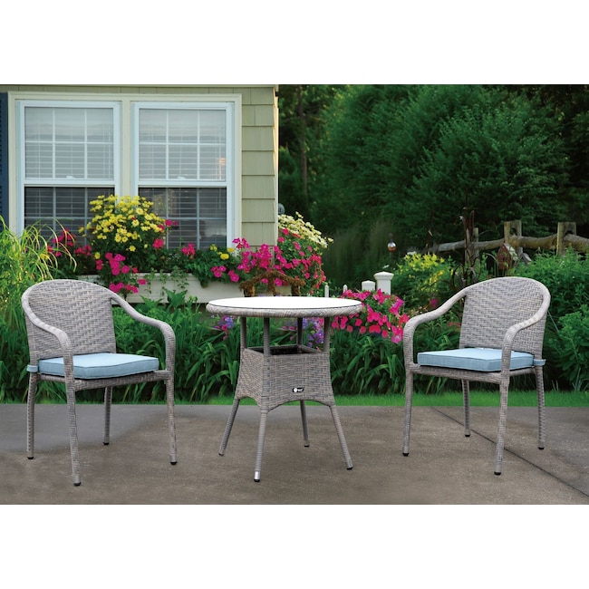 Outdoor Furniture - Augusta Outdoor Bistro Table and 2 Chairs