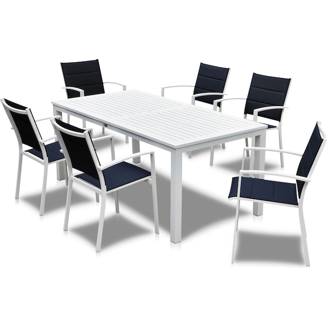 Outdoor Furniture - Edgewater Outdoor Rectangular Dining Table and 6 Chairs