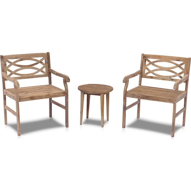 Outdoor Furniture - Dune Set of 2 Outdoor Chairs and End Table
