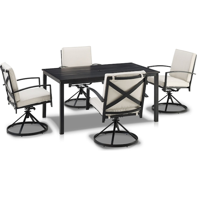 Outdoor Furniture - Clarion Outdoor Dining Table and 4 Swivel Chairs