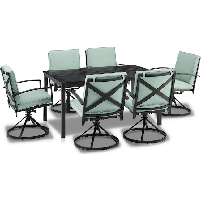 Outdoor Furniture - Clarion Outdoor Dining Table and 6 Swivel Chairs