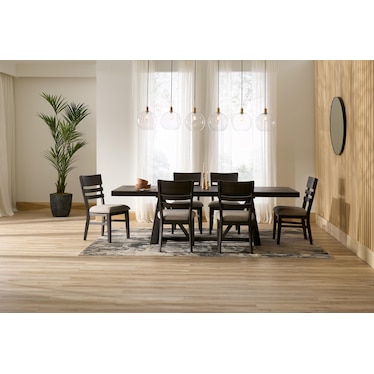 Edison Extendable Dining Table and 6 Dining Chairs