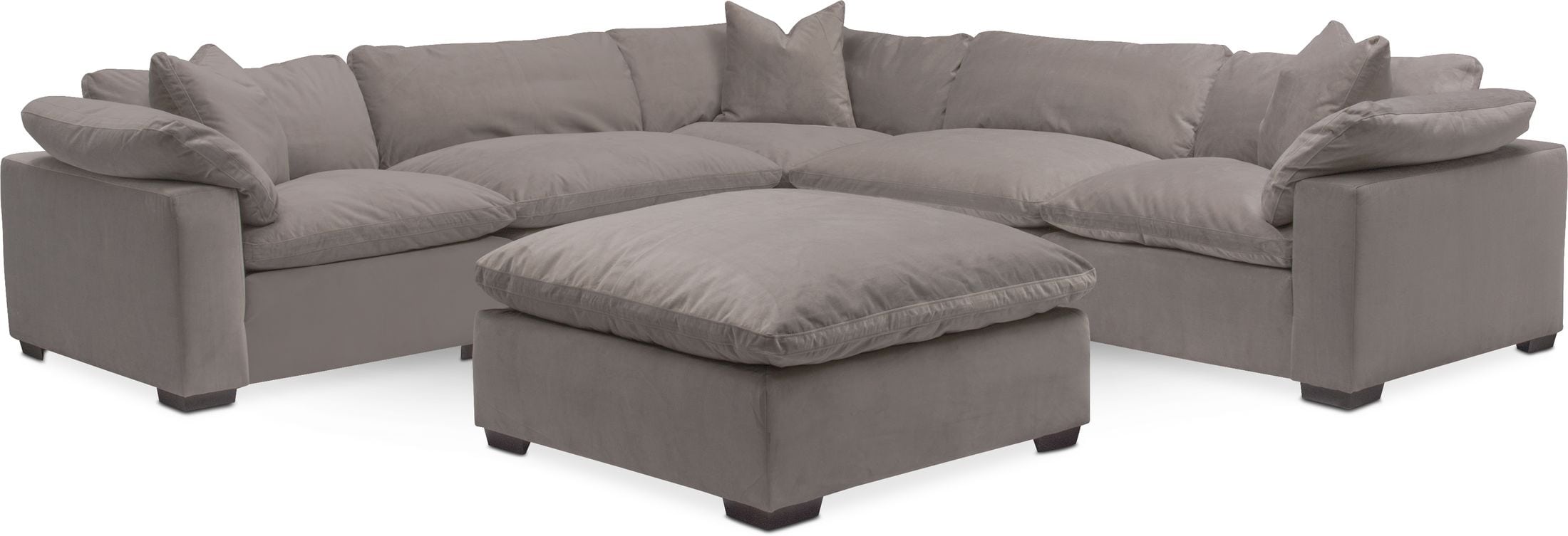 Plush 5Piece Sectional with Ottoman Value City Furniture and Mattresses