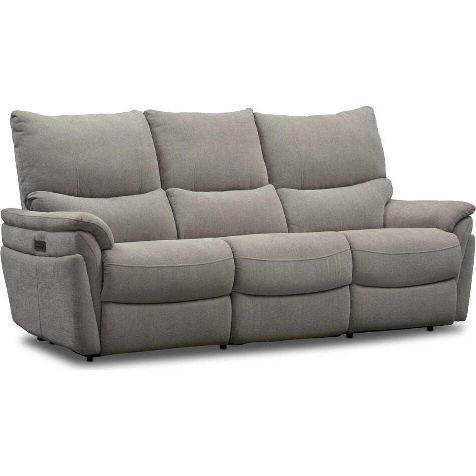 Maddox 2-Piece Triple-Power Reclining Sofa - Platinum | Value City ...