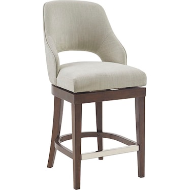 Abbey Swivel Counter-Height Stool - Cream