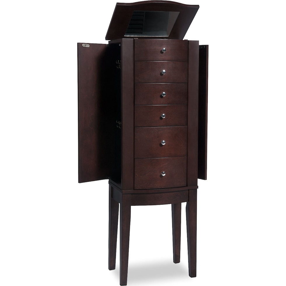 abbie dark brown jewelry armoire   