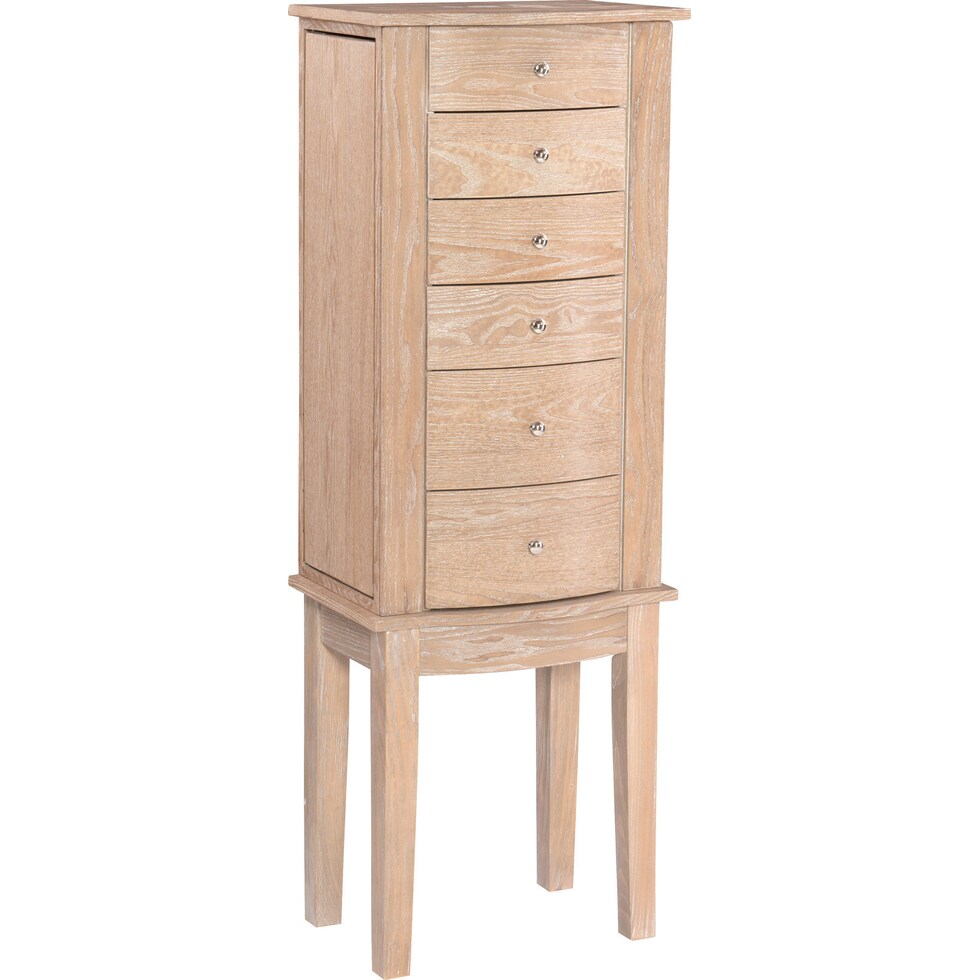 abbie light brown jewelry armoire   
