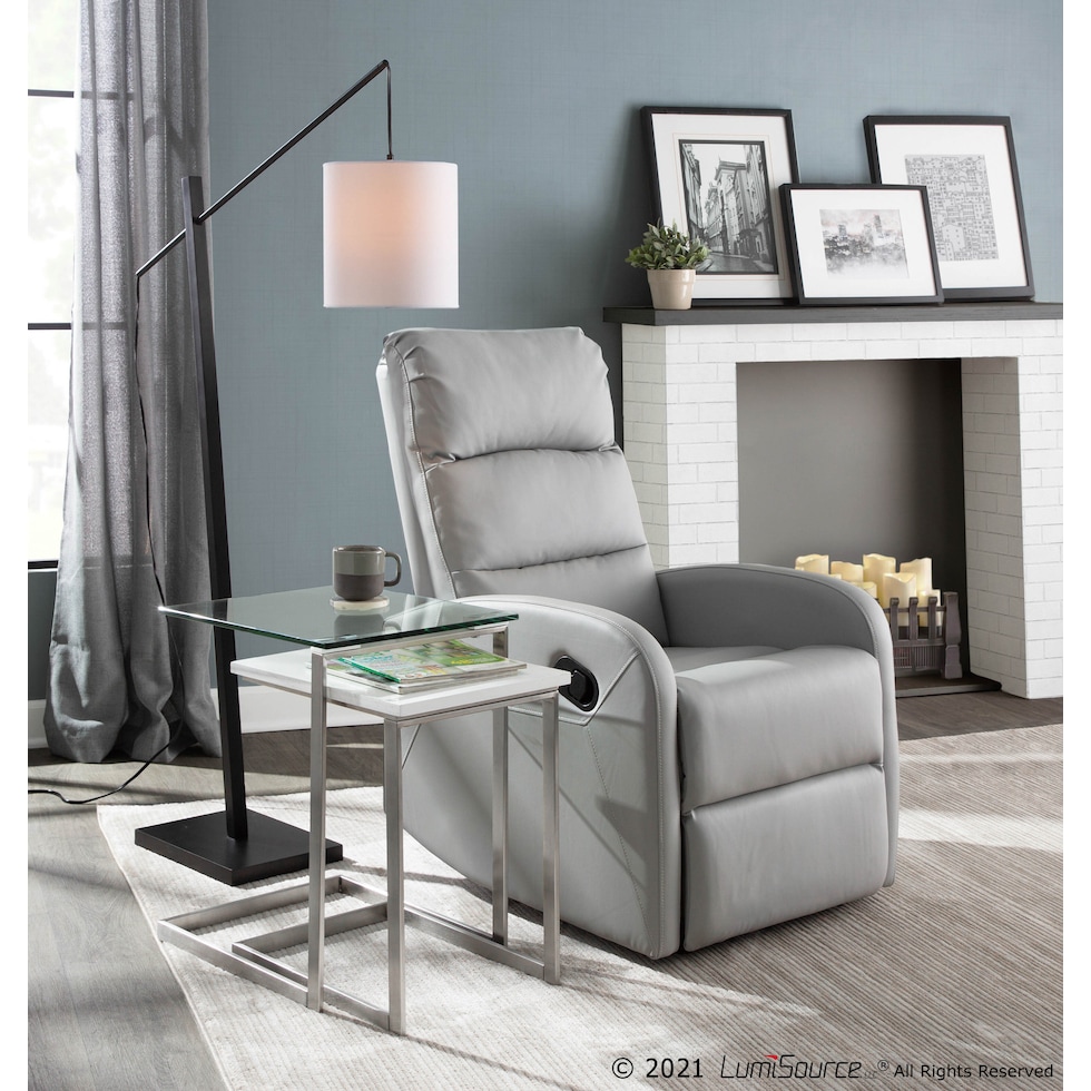aberdeen black gray floor lamp   
