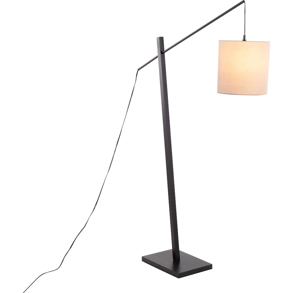 aberdeen black gray floor lamp   