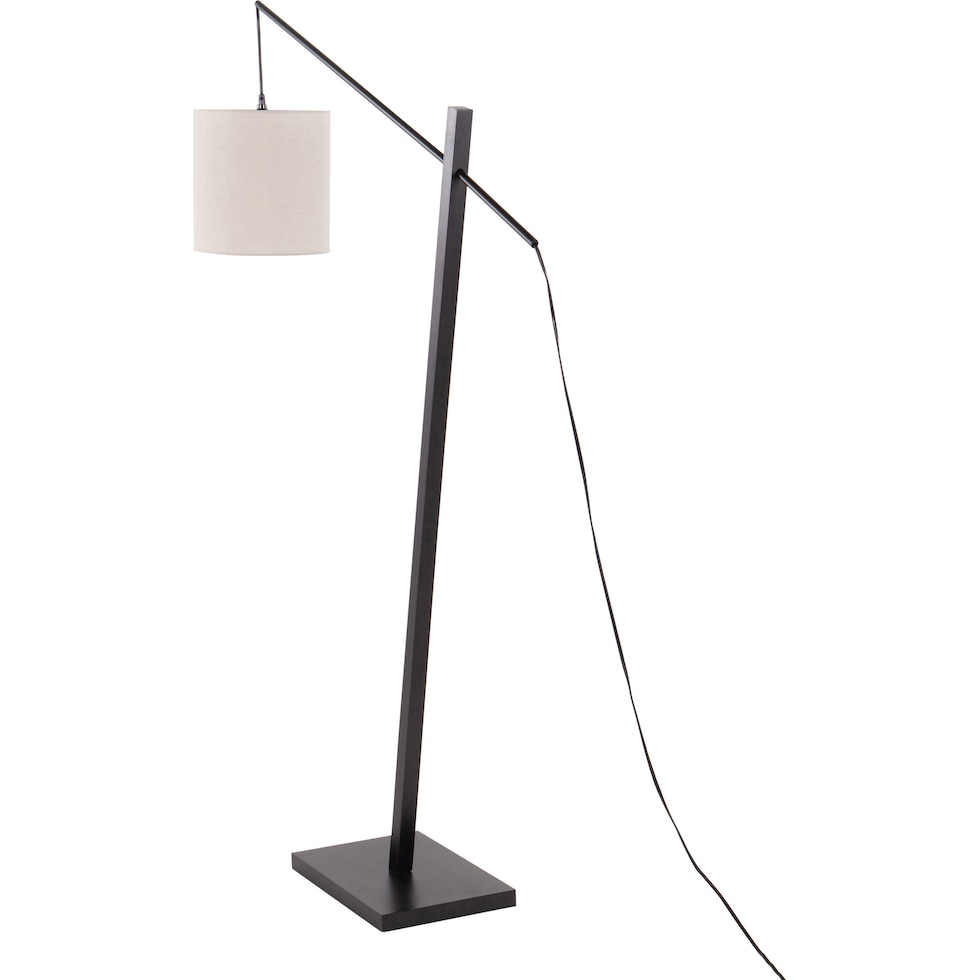 aberdeen black gray floor lamp   