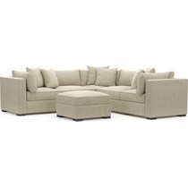 abington gray  pc sectional with ottoman   