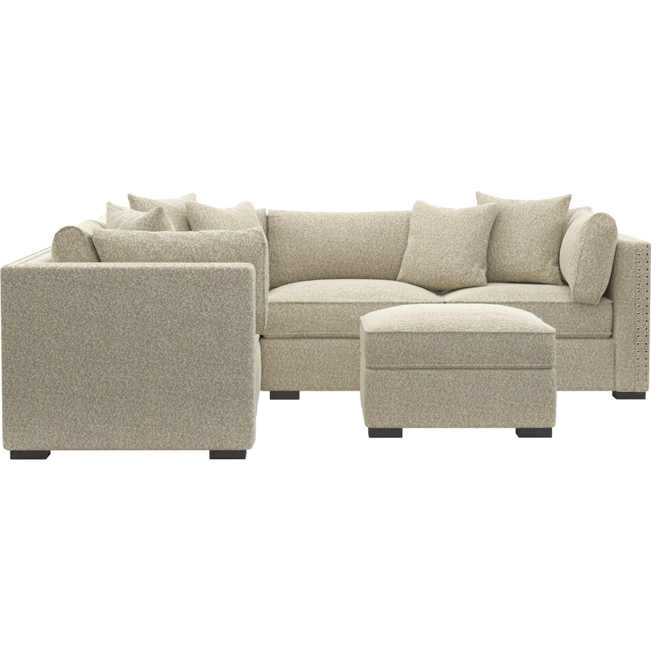abington gray  pc sectional with ottoman   