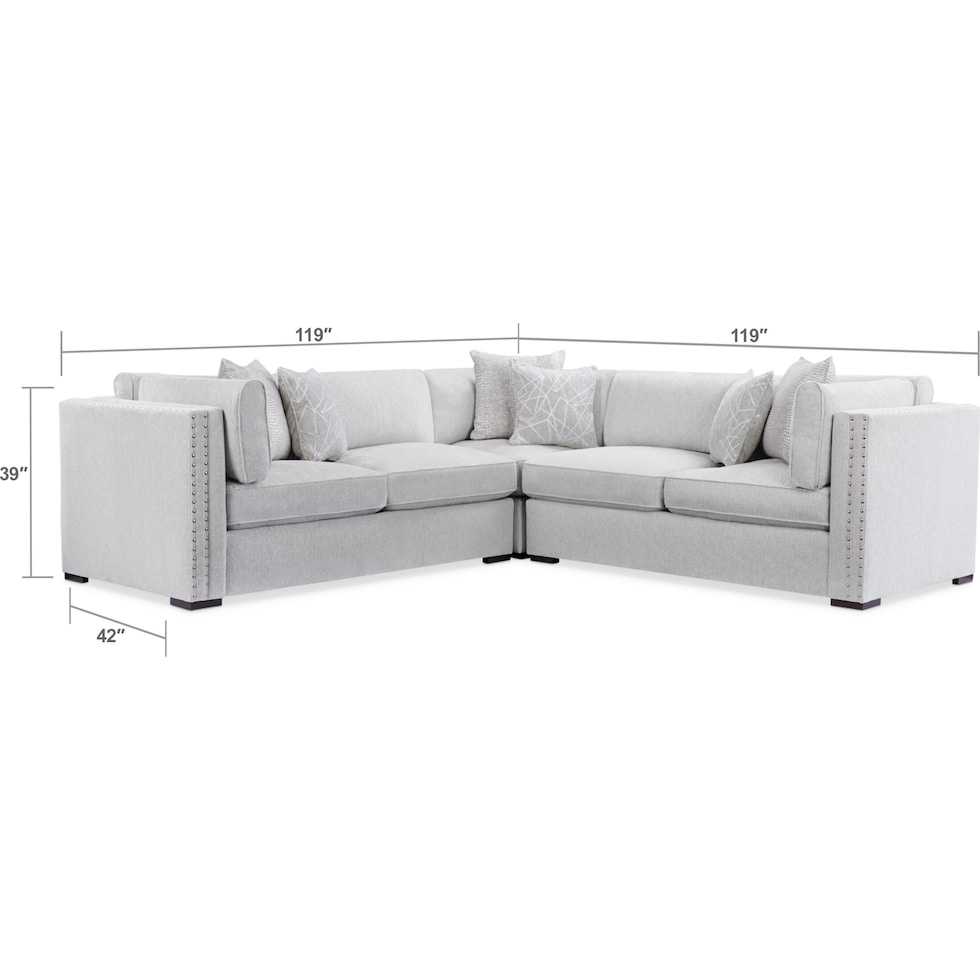 abington gray  pc sectional   