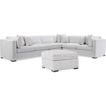 abington gray  pc sectional and ottoman   