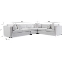abington gray  pc sectional and ottoman   