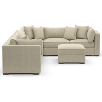 abington gray  pc sectional and ottoman   