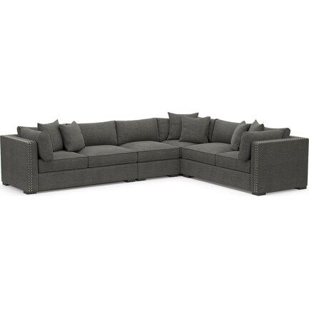 Abington Hybrid Comfort 4-Piece Sectional - Curious Charcoal
