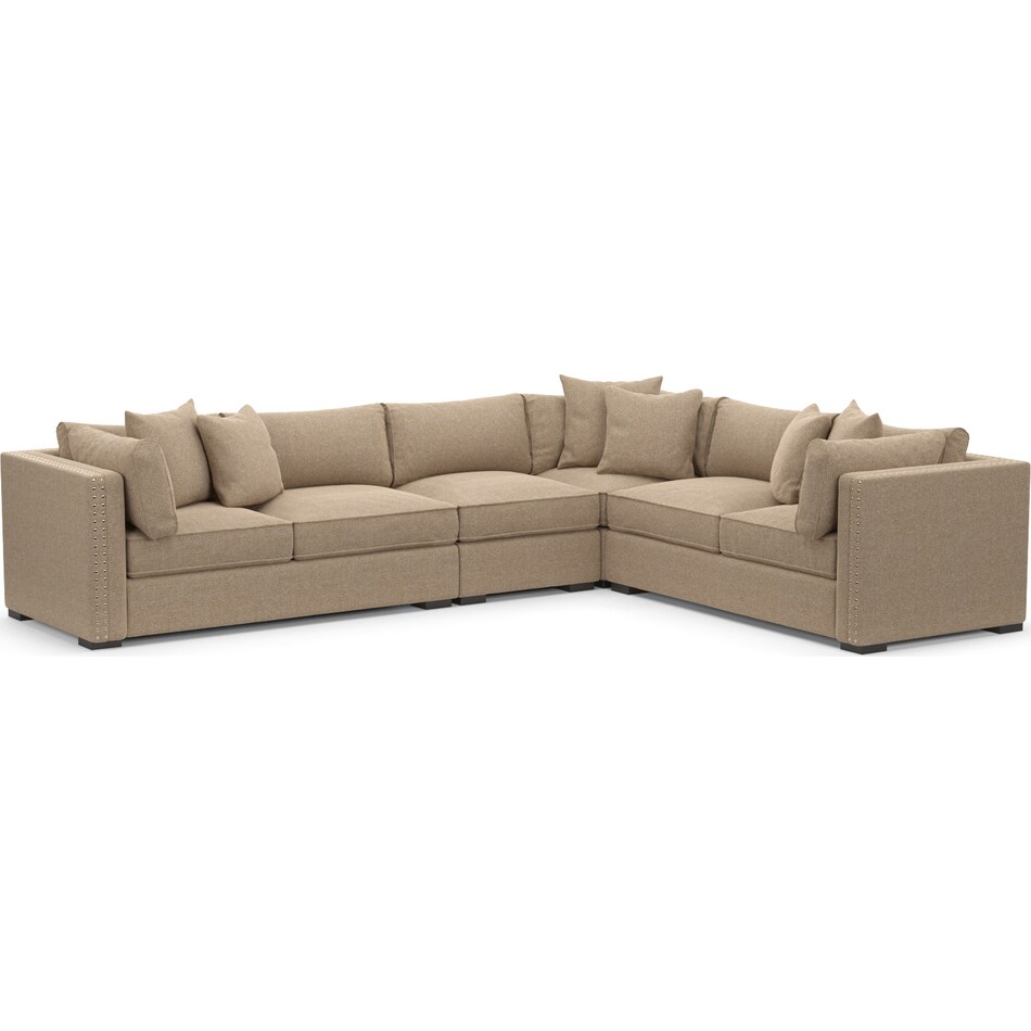 Abington Foam Comfort Eco Performance 4Piece Sectional Liv Wicker