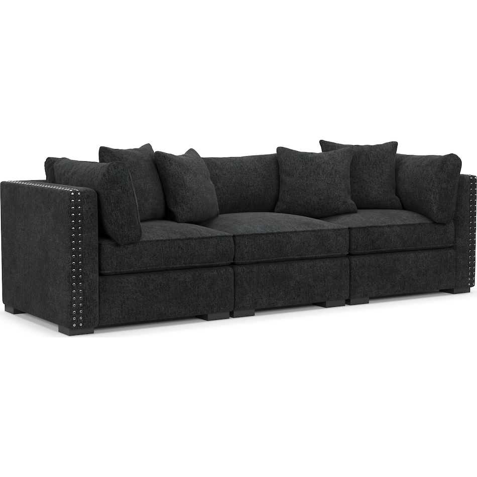 Abington Foam Comfort 3Piece Sofa Sherpa Charcoal Value City Furniture