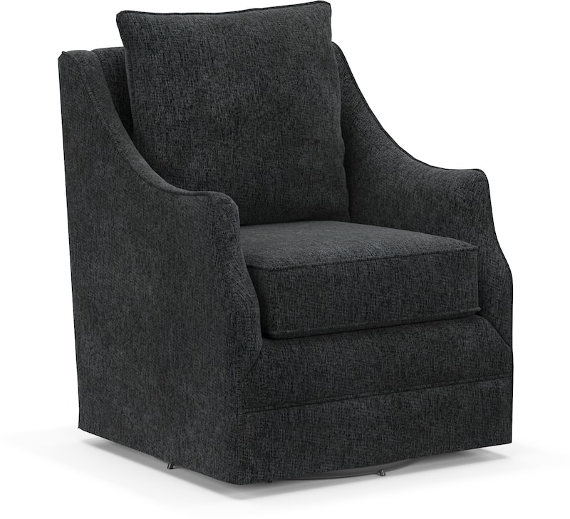 Mara Accent Swivel Chair Sherpa Charcoal Value City Furniture