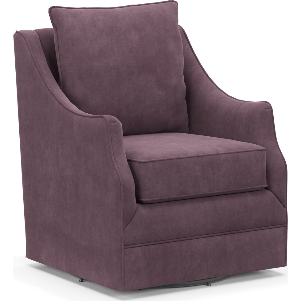 abington purple swivel chair   