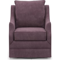 abington purple swivel chair   